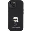 Karl Lagerfeld KLHCP15MSMHKNPK Silicone Ikonik Metal Pin iPhone 14 Plus/15 Plus 6.7" tok, fekete
