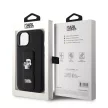 Karl Lagerfeld Saffiano Grip Stand Metal Logo Case iPhone 15 (KLHCP15SGSAKCPK) hátlap, tok, fekete