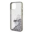 Karl Lagerfeld KLHCP15SLKCNSK Liquid Glitter Choupette iPhone 15 6.1" hátlap, tok, átlátszó
