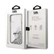 Karl Lagerfeld KLHCP15SLKCNSK Liquid Glitter Choupette iPhone 15 6.1" hátlap, tok, átlátszó