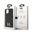 Karl Lagerfeld KLHCP15SPKLPKLK Leather Monogram Hot Stamp Metal Logo iPhone 15 6.1", hátlap, tok, fekete