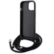Karl Lagerfeld KLHCP15SSAKCPSK Crossbody Saffiano Metal Pin Karl & Choupette iPhone 15 6.1" tok, fekete