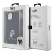 Karl Lagerfeld KLHCP15SSAKCPSK Crossbody Saffiano Metal Pin Karl & Choupette iPhone 15 6.1" tok, fekete