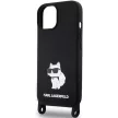 Karl Lagerfeld KLHCP15SSCBSCNK Crossbody Silicone Choupette iPhone 15 6.1" hátlap, tok, fekete