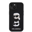 Karl Lagerfeld Liquid Silicone Karl and Choupette Heads Case iPhone 15 (KLHCP15SSDHKCNK) hátlap, tok, fekete