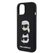 Karl Lagerfeld Liquid Silicone Karl and Choupette Heads Case iPhone 15 (KLHCP15SSDHKCNK) hátlap, tok, fekete