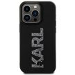 Karl Lagerfeld iPhone 15 Pro Max 3D Rubber Glitter Logo (KLHCP15X3DMBKCK) hátlap, tok, fekete