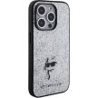 Karl Lagerfeld KLHCP15XGCNPSG Fixed Glitter Choupette Logo Metal Pin iPhone 15 Pro Max 6.7", hátlap, tok, ezüst