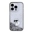Karl Lagerfeld Liquid Glitter Choupette iPhone 15 Pro Max 6,7" KLHCP15XLKCNSK hátlap, tok, átlátszó