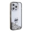 Karl Lagerfeld Liquid Glitter Choupette iPhone 15 Pro Max 6,7" KLHCP15XLKCNSK hátlap, tok, átlátszó