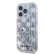 Karl Lagerfeld Liquid Glitter Monogram Gradient iPhone 15 Pro Max hátlap, tok, fehér