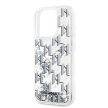 Karl Lagerfeld Liquid Glitter Monogram Gradient iPhone 15 Pro Max hátlap, tok, fehér