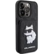 Karl Lagerfeld Saffiano Cardslots and Stand Monogram Choupette iPhone 15 Pro Max 6,7" KLHCP15XSAKCNSCK, hátlap, tok, fekete