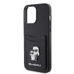 Karl Lagerfeld KLHCP15XSAPKCNPK Saffiano Cardslot KC Metal Pin iPhone 15 Pro Max 6.7", hátlap, tok, fekete
