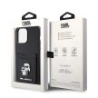 Karl Lagerfeld KLHCP15XSAPKCNPK Saffiano Cardslot KC Metal Pin iPhone 15 Pro Max 6.7", hátlap, tok, fekete