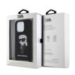 Karl Lagerfeld Liquid Silicone Crossbody Ikonik Case iPhone 15 Pro Max (KLHCP15XSCBSKNK) hátlap, tok, fekete