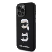 Karl Lagerfeld Liquid Silicone Karl and Choupette Heads Case iPhone 15 Pro Max (KLHCP15XSDHKCNK) hátlap, tok, fekete
