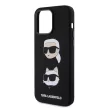 Karl Lagerfeld Liquid Silicone Karl and Choupette Heads Case iPhone 15 Pro Max (KLHCP15XSDHKCNK) hátlap, tok, fekete
