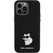 Karl Lagerfeld iPhone 15 Pro Max Silicone Choupette Metal Pin (KLHCP15XSMHCNPK) hátlap, tok, fekete