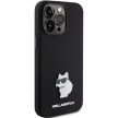 Karl Lagerfeld iPhone 15 Pro Max Silicone Choupette Metal Pin (KLHCP15XSMHCNPK) hátlap, tok, fekete