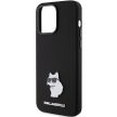 Karl Lagerfeld iPhone 15 Pro Max Silicone Choupette Metal Pin (KLHCP15XSMHCNPK) hátlap, tok, fekete