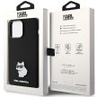 Karl Lagerfeld iPhone 15 Pro Max Silicone Choupette Metal Pin (KLHCP15XSMHCNPK) hátlap, tok, fekete