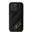 Karl Lagerfeld Quilted Signature KLHCP16LPQDSMGK iPhone 16 Pro 6.3" hátlap, tok, fekete
