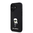 Karl Lagerfeld iPhone 16 Fixed Glitter Metal Ikonik (KLHCP16SGKNPSK) hátlap, tok, fekete