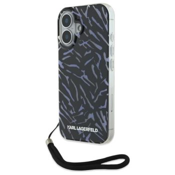   Karl Lagerfeld iPhone 16 Zebra Cord (KLHCP16SHZBPKCCU) hátlap, tok, lila