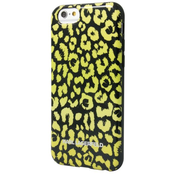 Karl Lagerfeld iPhone 6/6S Camouflage Leopard (KLHCP6CAYE) hátlap, tok, sárga