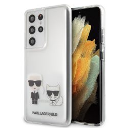  Karl Lagerfeld Samsung Galaxy S21 Ultra Karl & Choupette (KLHCS21LCKTR) hátlap, tok, átlátszó