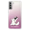 Karl Lagerfeld KLHCS21MCFNRCPI Choupette Fun Samsung Galaxy S21+ G996 hátlap, tok, rózsaszín