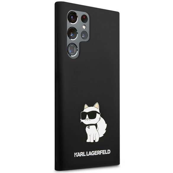 Karl Lagerfeld Samsung Galaxy S23 Ultra Silicone Choupette (KLHCS23LSNCHBCK) hátlap, tok, fekete
