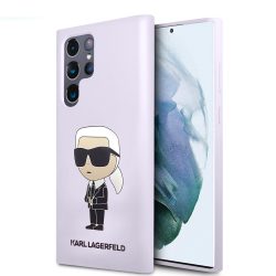   Karl Lagerfeld Samsung Galaxy S23 Ultra Silicone Ikonik (KLHCS23LSNIKBCU) hátlap, tok, lila