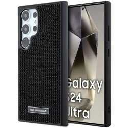   Karl Lagerfeld Samsung Galaxy S24 Ultra Rhinestone Metal Logo (KLHCS24LHDSPRK) hátlap, tok, fekete