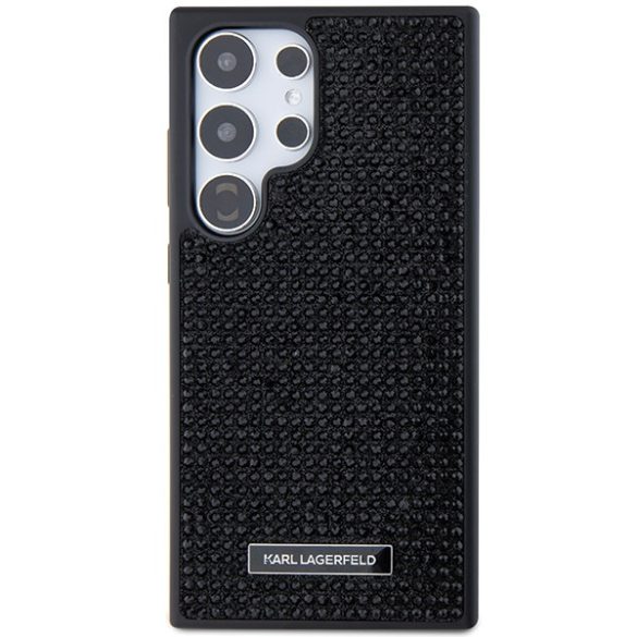 Karl Lagerfeld Samsung Galaxy S24 Ultra Rhinestone Metal Logo (KLHCS24LHDSPRK) hátlap, tok, fekete