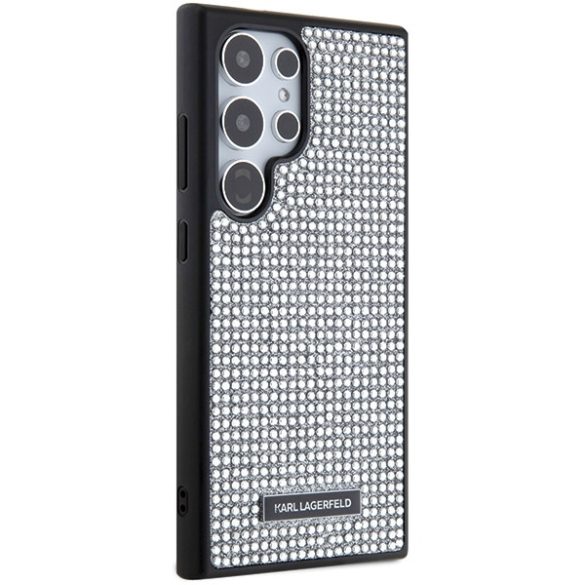 Karl Lagerfeld Samsung Galaxy S24 Ultra Rhinestone Metal Logo (KLHCS24LHDSPRS) hátlap, tok, ezüst