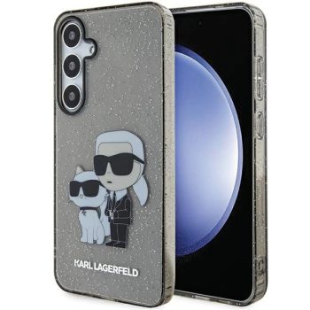   Karl Lagerfeld KLHCS24MHNKCTGK Samsung Galaxy S24 Plus (Glitter Karl&Choupette) tok, fekete