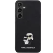 Karl Lagerfeld KLHCS24MPSAKCMPK Saffiano Karl & Choupette Metal Pin Samsung Galaxy S24 Plus hátlap, tok, fekete