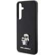 Karl Lagerfeld KLHCS24MPSAKCMPK Saffiano Karl & Choupette Metal Pin Samsung Galaxy S24 Plus hátlap, tok, fekete