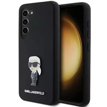   Karl Lagerfeld Silicone Ikonik Metal Pin KLHCS24MSMHHKNPK Samsung Galaxy S24 Plus tok, fekete