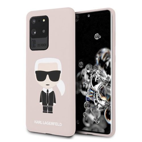 Karl Lagerfeld Samsung Galaxy S20 Ultra Silicone Karl Iconic Full Body szilikon (KLHCS69SLFKPI) hátlap, tok, rózsaszín