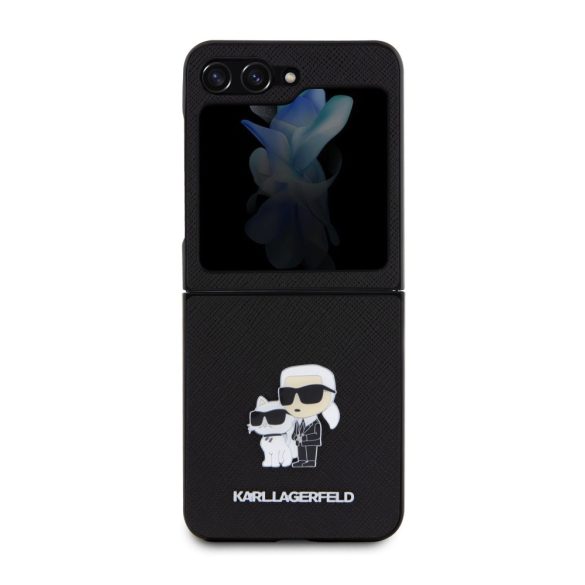 Karl Lagerfeld PU Saffiano Karl and Choupette NFT Case Samsung Galaxy Z Flip 5 (KLHCZF5SAKCNPK) hátlap, tok, fekete
