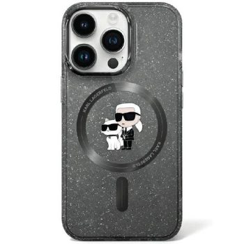   Karl Lagerfeld KLHMN61HGKCNOK Karl&Choupette Glitter MagSafe iPhone 11/Xr 6.1", hátlap, tok, fekete