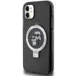 Karl Lagerfeld Ring Stand Karl&Choupette MagSafe case for iPhone 11/Xr tok, fekete