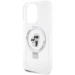 Karl Lagerfeld Ring Stand Karl&Choupette MagSafe case for iPhone 13 Pro/13 tok, fehér