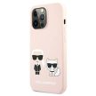 Karl Lagerfeld KLHMP13LSSKCI Silicone Ikonik Karl & Choupette Magsafe iPhone 13/13 Pro 6.1" hátlap, tok, jrózsaszín