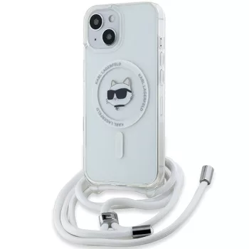   Karl Lagerfeld KLHMP13MHCCHNT IML Choupette Head & Cord Magsafe iPhone 13 6.1" hátlap, tok, átlátszó