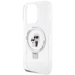Karl Lagerfeld Ring Stand Karl&Choupette MagSafe case for iPhone 13 Pro Max tok, fehér