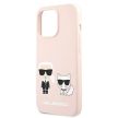 Karl Lagerfeld KLHMP13XSSKCI Silicone Ikonik Karl & Choupette Magsafe iPhone 13 Pro Max 6,7" hátlap, tok, rózsaszín